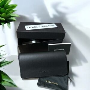 Dolce & Gabbana Black Leather Glasses Case